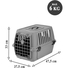 Die Grup Kedi Köpek Evcil Hayvan Taşıma Çantası 47,5 x 33,5 x 33 cm 6 kg Taşıma Kapasitesi (Gri)
