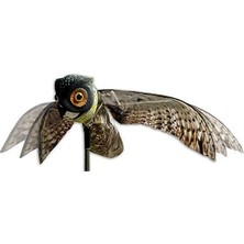 Die Grup Prowler Fake Owl Hareketli Kanat Gerçekçi Kuş Scar, Hawk, Pigeon ve Squirrel Repellent, Veba Deterrent Decoy Siyah Küçük