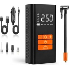 Die Grup 6000MAH Gulony Taşınabilir Hava Pompası 150 Psı Dijital Kompresör, 12V Çakmaklık Aparatlı ve Şarjlı Kablosuz Lastik Şişirme Pompası (Araç, Motosiklet, Bisiklet)