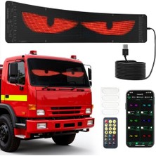 Die Grup LED Gözler, 12 x 60 cm Devil Eyes LED Gösterge, Uzaktan Kumandalı ve Bluetooth Uygulamalı, Kendin Yap Programlanabilir, Esnek LED Kayan Yazı, Otomobil, Kamyon, Reklam, Parti Dekorasyonu