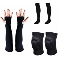 Die Grup Voleybol Dizliği, Voleybol Çbı, Voleybol Kolluğu Set, Siyah, L Beden, Unisex