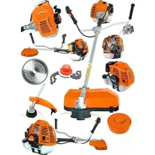 Die Grup Japan 11 Hp Profesyonel Bronz Piston Benzinli Ot Çalı Çim Biçme Makinası Yan Tırpan Zincirli Misina