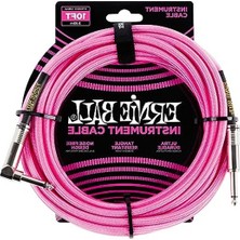Die Grup Ernie Ball Örgülü Düz/açılı Enstrüman Kablosu 3m Neon Pembe