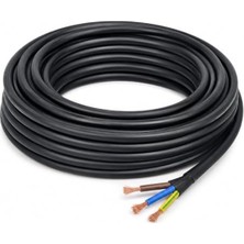 Die Grup 3x2,5 mm Cca Ttr Siyah Renk Kauçuk Topraklı Seyyar Elektrik Kablosu (5 Metre)