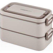 Die Grup Vagonlife 2000 ml 2 Kat Paslanmaz Çelik Çorba Kaseli Bento Lunch Box Yeni Nesil Sefer Tası -FFLBOX01029