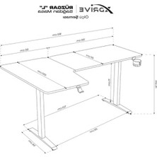 Die Grup 160X60 cm Sağ Siyah Masa - Rüzgar L Tasarım