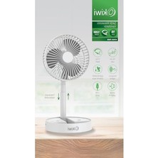Die Grup KFAN-7608 Şarjlı Beyaz Katlanılabilir Mini Fan Masa Üstü Vantilatörü USB Soğutucu Sessiz El Fanı