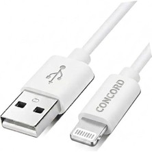 Odea Pdateknoloji Concord 2.1A Lighting ile Uyumlu Şarj ve Data Kablosu Beyaz 1m