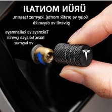 Die Grup 4 Adet Siyah Alüminyum Sibop Kapak Seti - Tesla Model Y Uyumlu