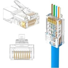 Die Grup 100 Adet Jak Cat5/cat6 RJ45 Konnektör, 100'LÜ Paket
