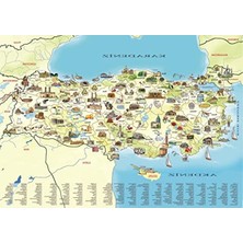 Odea 260 Parça Türkiye Kültür Haritası Yapboz, Eğitim ve Eğlence Için