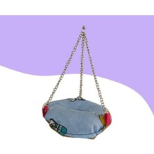Die Grup Muhabbet Kuşu Hamak, 10CM, Mavi Desenli