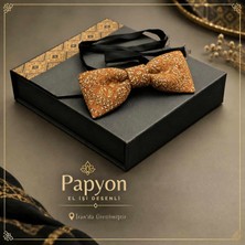 Desenli Kumaş Papyon Erkekler Için Kahverengi/kiremit Kahverengi Krem/beyaz, Sarı