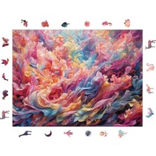 Die Grup Ahşap Puzzle Yetişkin - Renk Fırtınası - 450 Parça, 29 x 39 cm - Yapıştırıcı Folyo Dahil - Benzersiz Şekilli Parçalar & Özel Figürler - R1-23