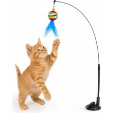 Die Grup Vantuzlu Kedi Oyun Oltası - 84 cm Esnek Yaylı Oyuncak