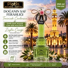 Platin Kolonyaları 250 Ml. Izmir Saat Kulesi Cam Şişe Zeytin Çiçeği Kolonyası