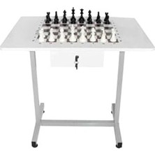 Die Grup 60X80 cm Boyutunda Metal Ayaklı Satranç Masası, Şık Tasarım