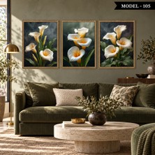 Akıllı Kağıt Yapışkanlı Keçe Tablo - Poster Çiçek (MODEL-105)