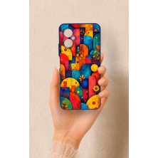 Vip Case Omix X3 Uyumlu Renkli Geometrik Çiçek Desenli Silikon Kılıf