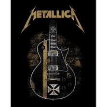 Zepplin Giyim Metallica Guitar Cross Büyük Sırt Patch Yama