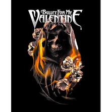 Zepplin Giyim Bullet For My Valentine Fire Skull Büyük Sırt Patch Yama
