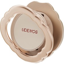 Udemos Grace Serisi Freeflow 360 Derece Dönebilen Magnetik Ring Stand Telefon Tutucu Krem
