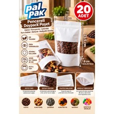 Palpak Pencereli Kilitli Poşet – Kahve, Kuruyemiş ve Gıda Ambalajı (15X23,5+8 Cm) 20 Adet