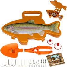 Odea Tr Outdoors Wild Bite Olta Takımı Seti | Turuncu/alabalık - Yeni Başlayanlar Için Takım Kutusu, Levrek/panfish/alabalık, Kürek ve Pense Yakalamak Için 25 Parça Çok Amaçlı Takım Çeşitleri