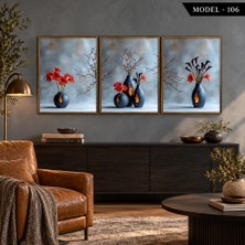 Akıllı Kağıt Yapışkanlı Keçe Tablo - Poster Çiçek (MODEL-106)