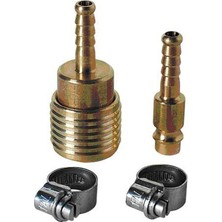 SBN - Store Orijinal Hortum Bağlantı Seti, 4 Parça 6 mm (Kompresör Aksesuarı, 4 Parçalı Set, 1x Tek Elle Hızlı Bağlantı Parçası, 2x Hortum Kelepçesi Dahil) - 4139