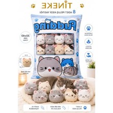 Die Grup 8'li Peluş Kedi Yastığı Seti, Yumuşak ve Renkli