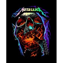 Zepplin Giyim Metallica Skull Guitar Büyük Sırt Patch Yama