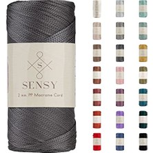 Die Grup 2 mm - 200 gr Polyester Makrome Ipi Koyu Gri 230 M Polyester Makrome Ip Supla Ip ve Çanta Ipliği