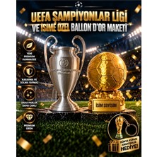 Flexis Şampiyonlar Ligi Kupası ve Isime Özel Ballon D'or Maketi Seti Dünya Kupası Anahtarlık Hediyeli