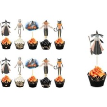Le Mabelle Çok Renkli  Halloween Temalı 10'lu Kürdan Pasta Süsü