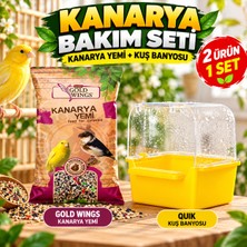 Gold Wings Kanarya Yemi + Quik Kuş Banyosu Kanarya Bakım Seti 2'li