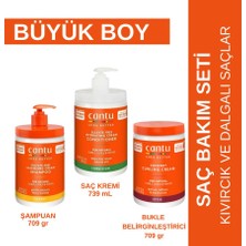 Cantu Büyük Boy Saç Bakım Seti- Şampuan+ Saç Kremi+ Bukle Belirginleştirici - Kıvırcık, Dalgalı Saçlar
