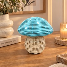 Mood Concept El Yapımı Rattan Bambu Açık Kahverengi -Mavi Mantar( 6 x 4)