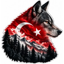 Sticker Usta Kurt Börü Bozkurt Gökbörü Sticker Türk Bayrağı Sticker Oto Araba Motosiklet Laptop Sticker 03029