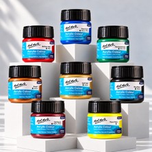 Mont Marte Signature Akrilik Boya Seti 8 x 100 ml – Canlı, Klasik ve Özel Renkler