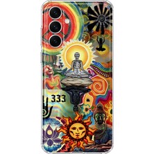 Mobilpad Samsung Galaxy S23 Fe Uyumlu Kolaj Desenli Şeffaf Telefon Kılıfı