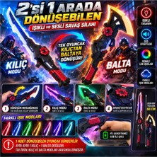 Aksoy Toys Oyuncak Şarjlı LED Işıklı Buhar Çıkaran Kılıç Balta Gerçekci Savaş Efekti Darbe Sensörlü 2 Farklı Modlu Kılıç