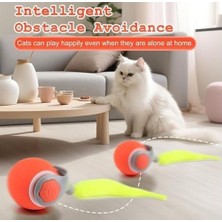 SBN - Store USB Şarj Edilebilir 360 Derece Dönen Akıllı Oyun Topu, Kedi ve Köpekler Için Kuyruklu Hareketli Eğlence Oyuncağı