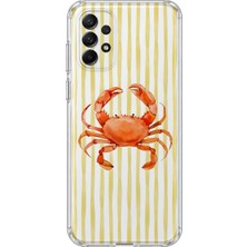 Mobilpad Samsung Galaxy A13 Uyumlu Yengeç Desenli Şeffaf Telefon Kılıfı
