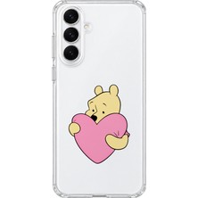 Mobilpad Samsung Galaxy S26 Fe Uyumlu Winnie Kalp Desenli Şeffaf Telefon Kılıfı