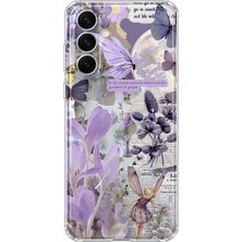 Mobilpad Samsung Galaxy S24 Uyumlu Kolaj Desenli Şeffaf Telefon Kılıfı