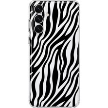 Mobilpad Samsung Galaxy S25 Fe Uyumlu Zebra Desenli Şeffaf Telefon Kılıfı