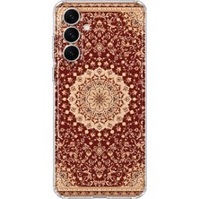 Mobilpad Samsung Galaxy S24 Plus Uyumlu Kilim Desenli Şeffaf Telefon Kılıfı