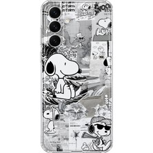 Mobilpad Samsung Galaxy S25 Uyumlu Snoopy Desenli Şeffaf Telefon Kılıfı