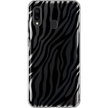 Mobilpad Samsung Galaxy A20/A30 Uyumlu Zebra Desenli Şeffaf Telefon Kılıfı